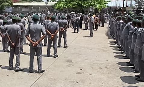 Customs-officers-on-parade-ground- No Safe Haven for Smugglers! Customs Tightens Grip on Fuel Smuggling Networks ✓✓✓ Newzspy.
